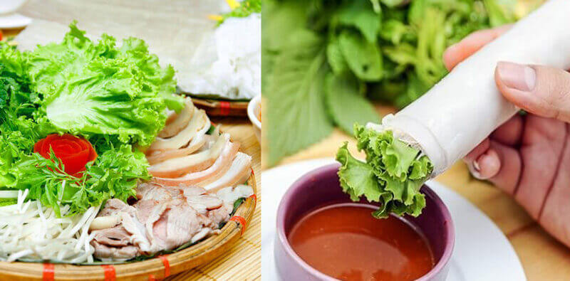 Bánh tráng cuốn thịt heo
